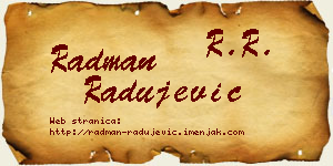 Radman Radujević vizit kartica